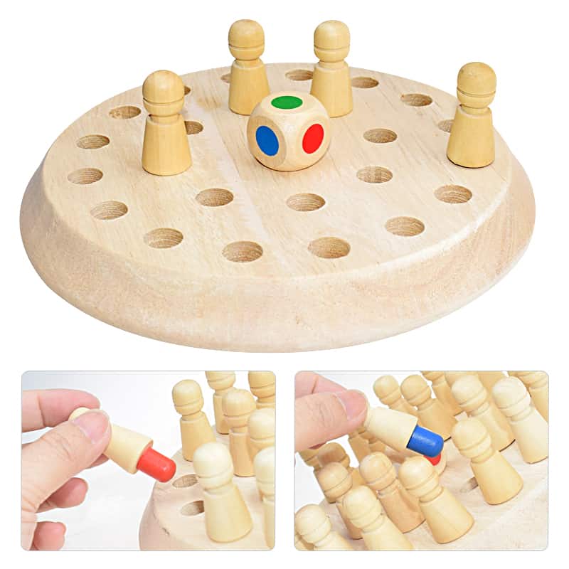 Wooden Memory Chess Game